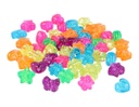 Cuentas Plástico Mix Formas Multicolor Transparente Glitter (500 pzs.)