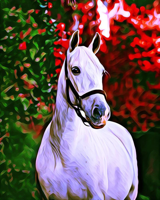 Pintar con Diamantes -Caballo y Fondo Colores- Bastidor 40 x 50 cm. Figured´Art