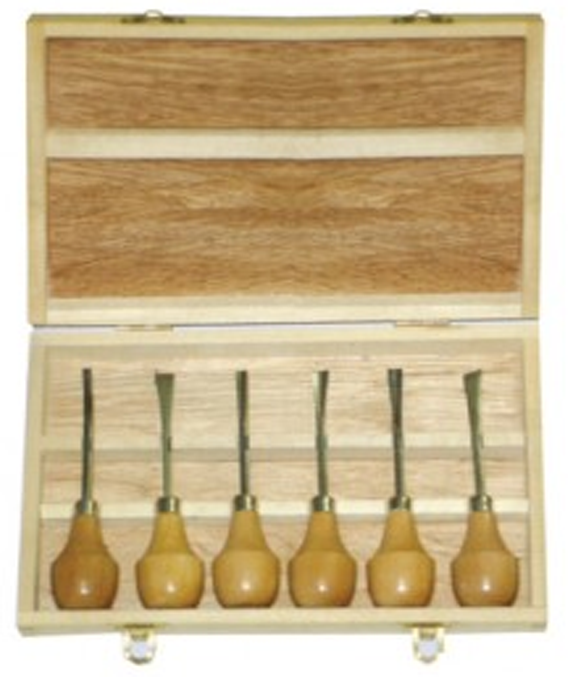 Estuche Madera 6 Gubias Talla Mango Bola