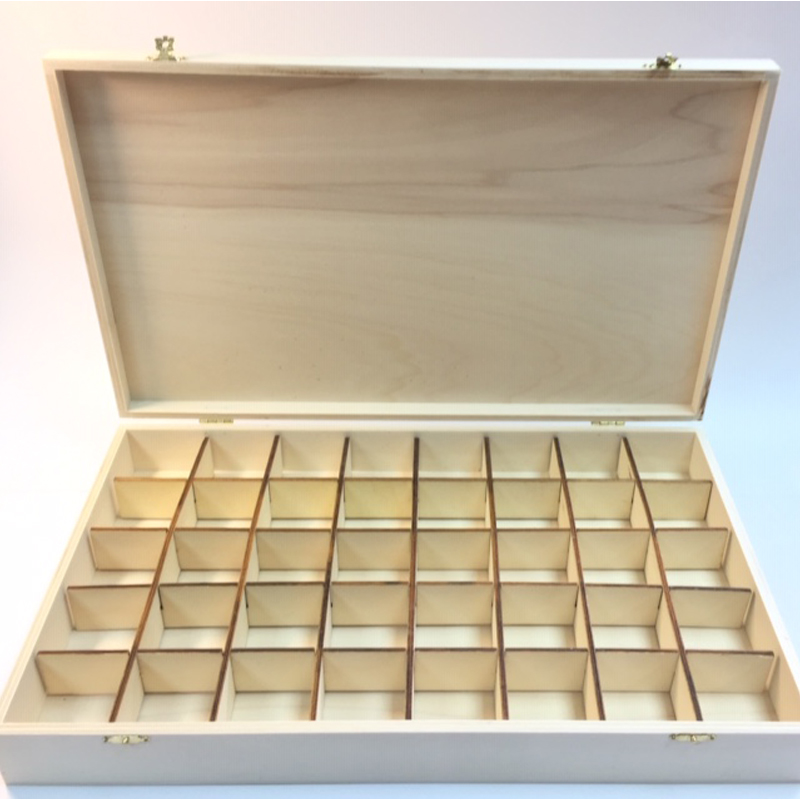 Caja madera  45 x 28 x 6,2 cm. con Divisiones