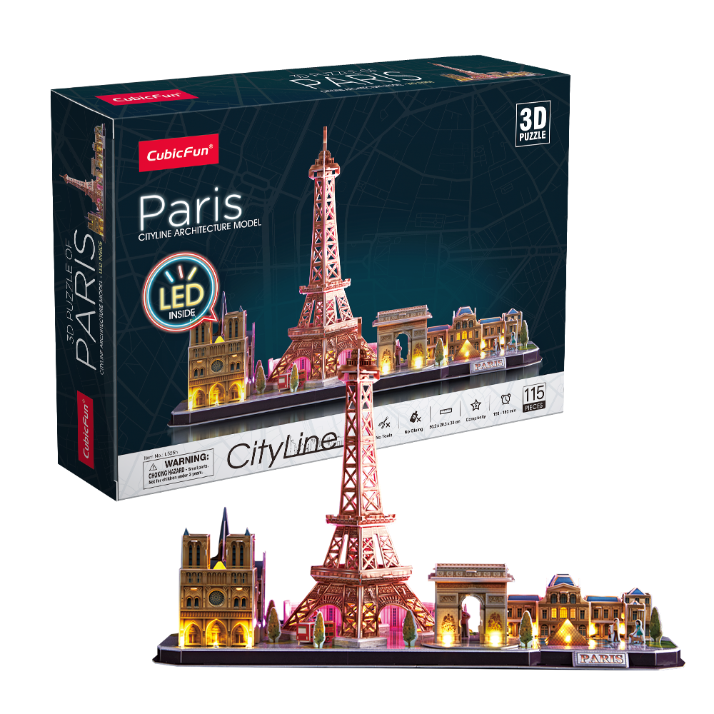 Set Construcción -París- Cubic Fun 3D -City Line LED