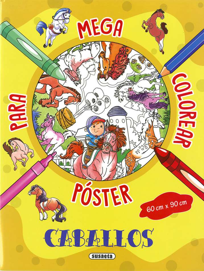 Poster para Colorear -Caballos- Susaeta