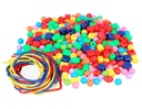 Cuentas Plástico Mix Formas y Colores 10 mm. (650 pzs.)