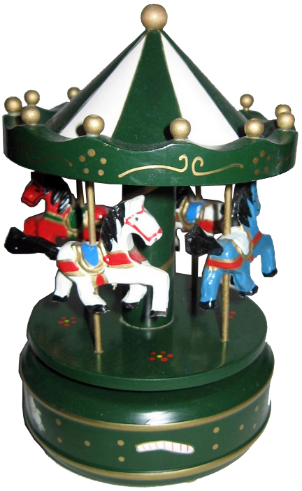 Tiovivo Carrusel Musical -Caballitos Verde Pequeño-