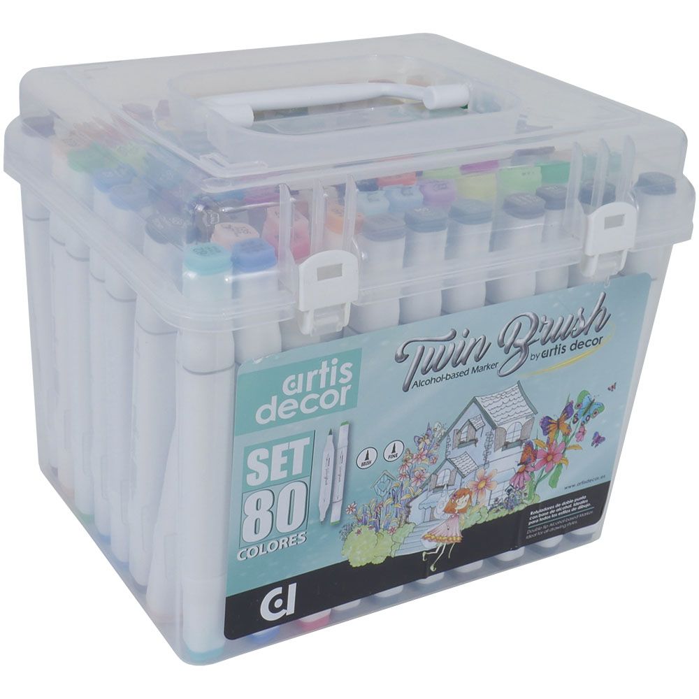 Rotuladores -Twin Brush- Doble Punta Base Alcohol (80 Colores) Artis Decor