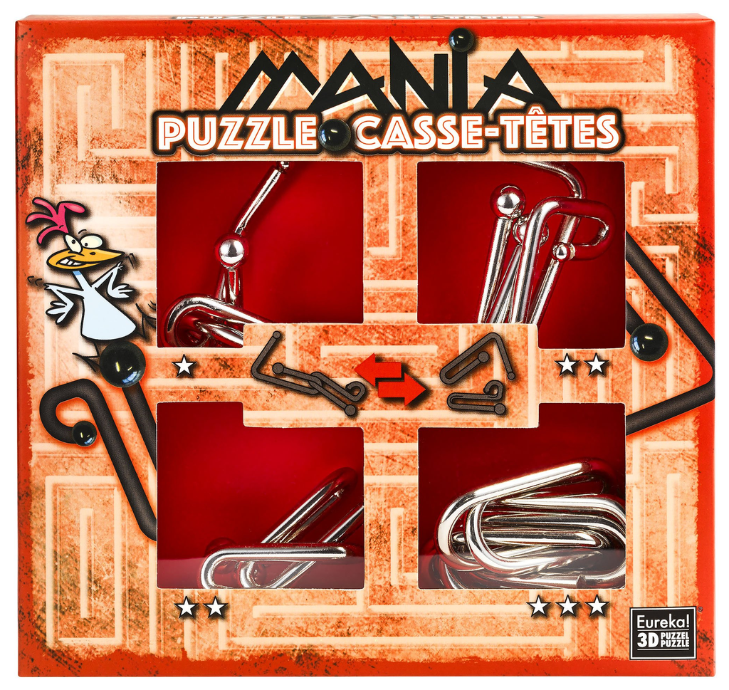 Set 4 Rompecabezas Metal -Puzzle Casse-Têtes- Eureka
