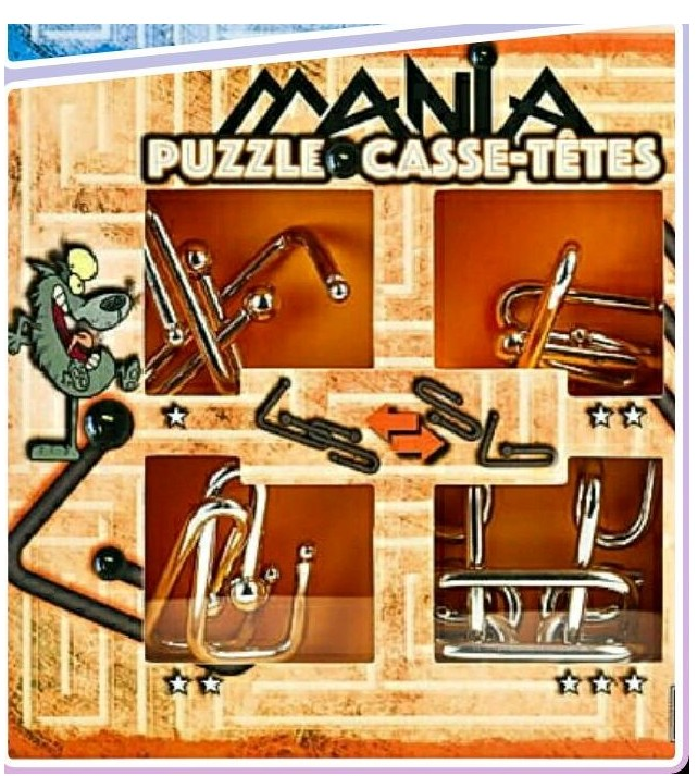 Set 4 Rompecabezas Metal -Puzzle Casse-Têtes- Eureka