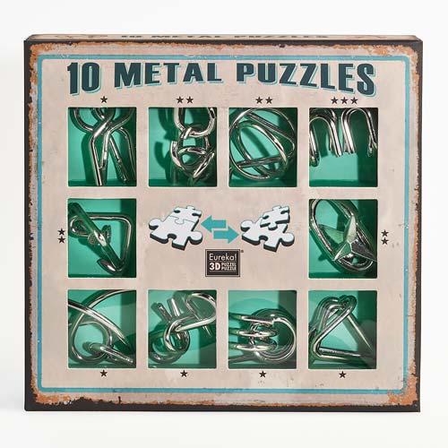 Set 10 Puzzles Metal -Verde- Eureka