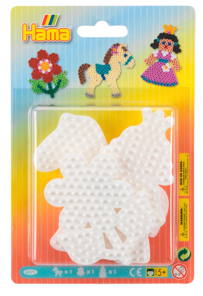 Set 3 Placas -Pony, Flor y Princesa- Hama Midi