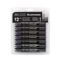 Set 12+1 Rotuladores Gama Grises Brushmarker