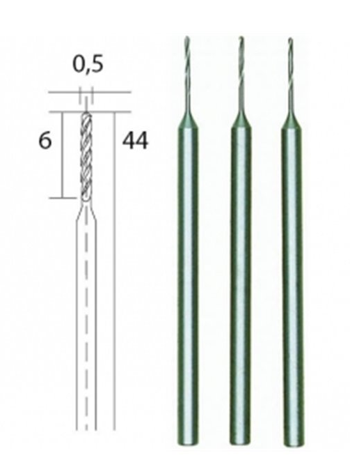 Brocas Tungteno Vanadio Espiral 0,5 mm. (3 pzs.) Proxxon