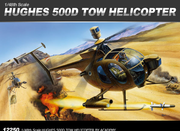 Helicóptero 1/48 -Hughes 500D Tow- Academy