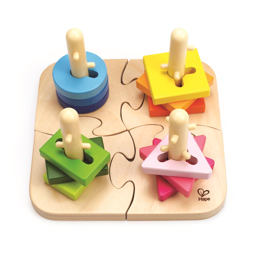 Puzzle Encajable Madera -Creativo Clavijas- Hape