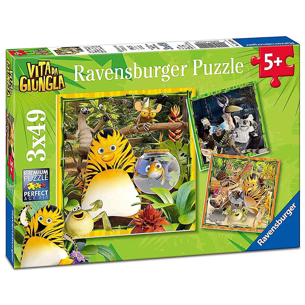 Puzzle 3 x 49 piezas -La Panda de la Selva- Ravensburger
