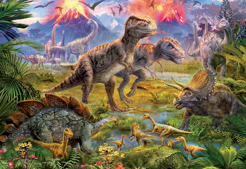 Puzzle 500 piezas -Encuentro de Dinosaurios- Educa