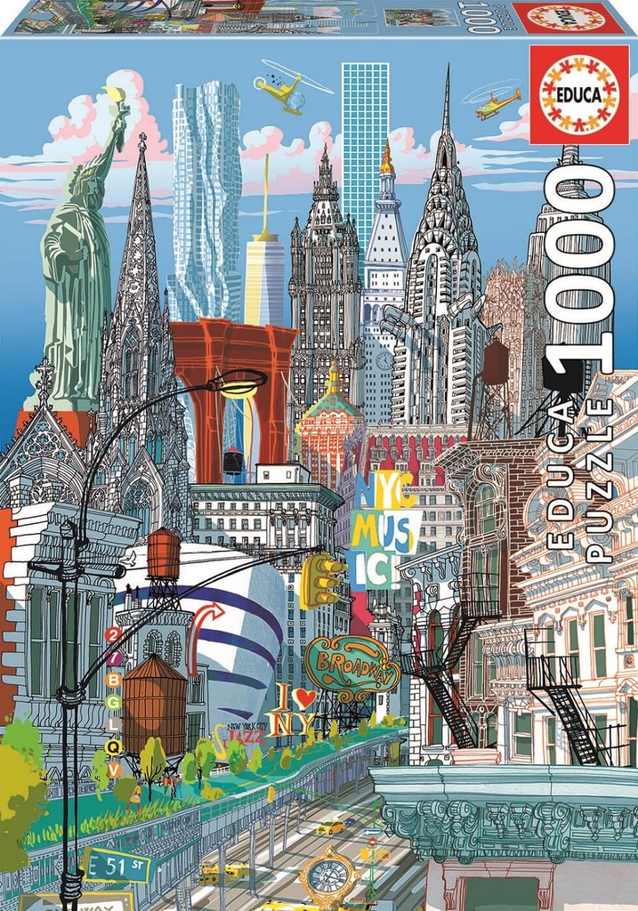 Puzzle 1000 piezas -New York, Carlo Stanga- Educa