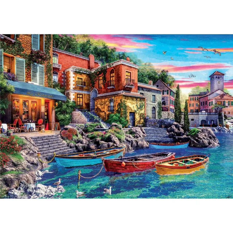 Puzzle 3000 piezas -Puesta de Sol en Como- Educa