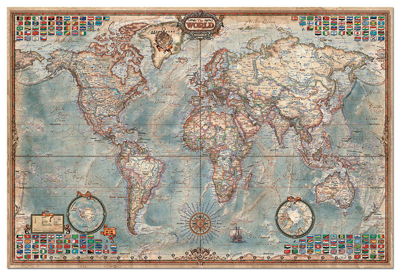 Puzzle 4000 piezas -El Mundo, Mapa Político- Educa