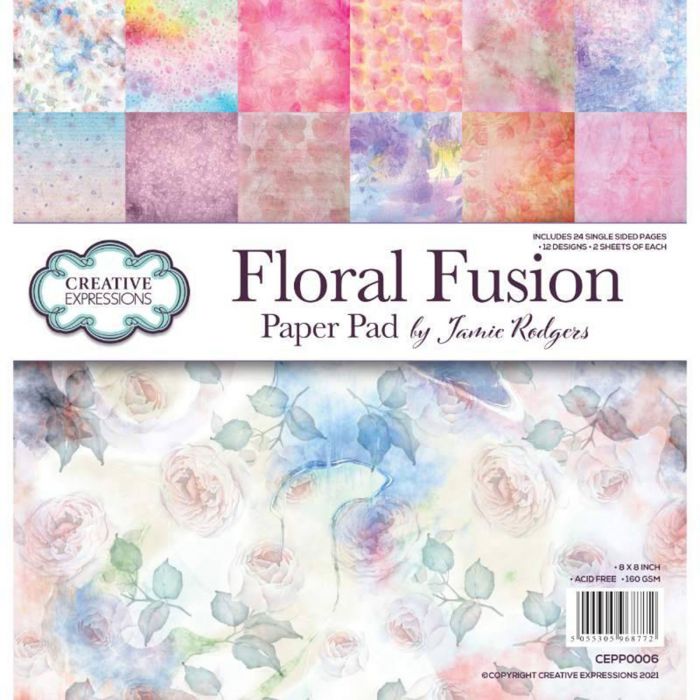 Colección -Floral Fusion- 22 x 22 cm. (24 Hojas) Creative Expressions