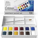 Winsor&Newton Estuche Acuarela 12 1/2 Pastillas "Sketchers" Cotman