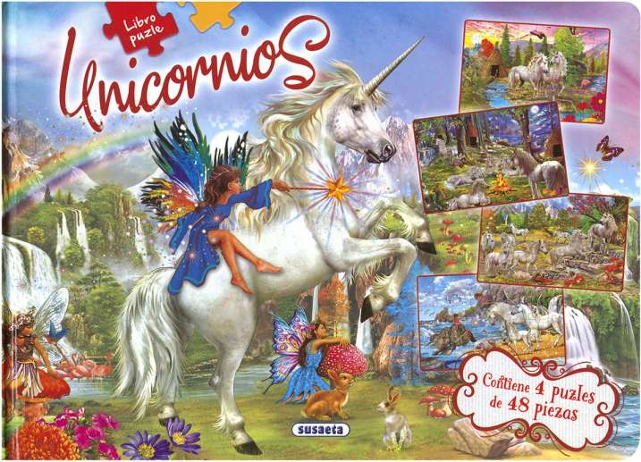 Libro Puzzles 48 Piezas -Unicornios- Editorial Susaeta