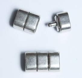 Cierre Zamak Presión Ovalado -Regaliz- Pase 10 x 6 mm. Baño Plata