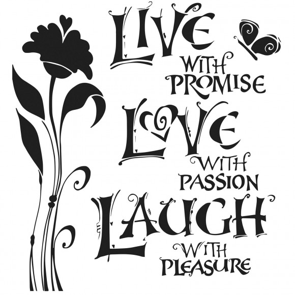 Plantilla Stencil 15x15  &quot;Live Love Laugh&quot; Zenspirations