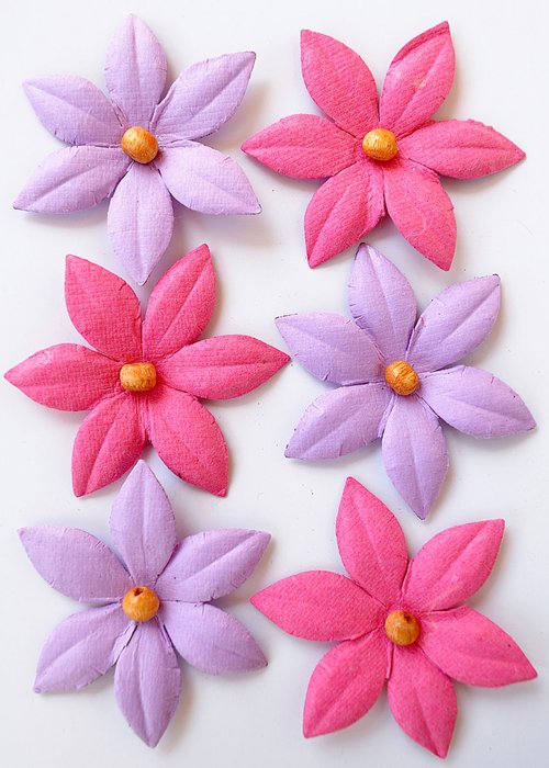 Flores Papel 50 mm. -Lirios Mulberry Blush- (6 pzs.) Vaessen Creative