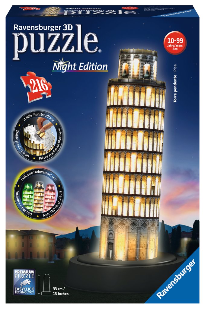Puzzle 3D Especiale -Torre de Pisa -Night Edition- Ravensburger