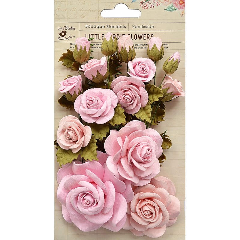 Flores Papel -Rosalind Pearl Pink- (21 pzs.) Little Birdie
