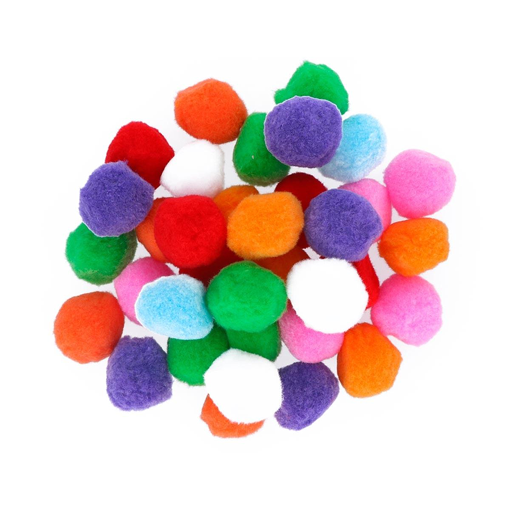 Pompones Polipropileno 50 mm. 6 Colores Surtidos (50 pzs.)
