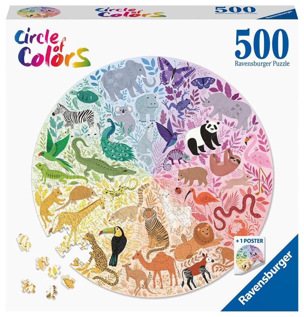 Puzzle 500 piezas Circular -Animales- Ravensburger