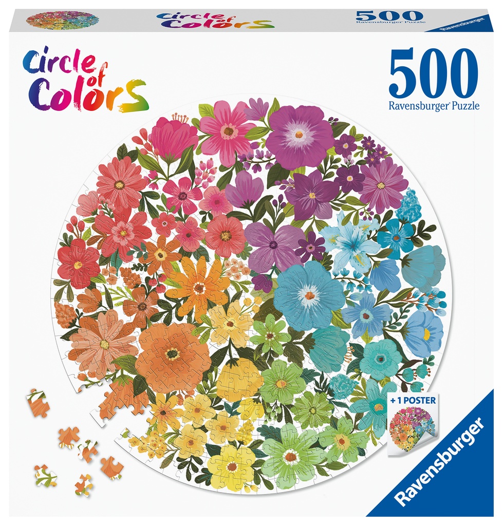Puzzle 500 piezas Circular -Flores- Ravensburger