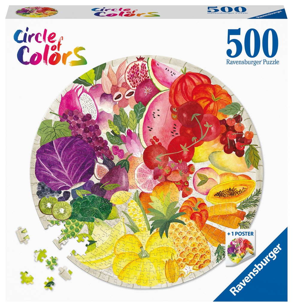 Puzzle 500 piezas Circular -Frutas y Verduras- Ravensburger