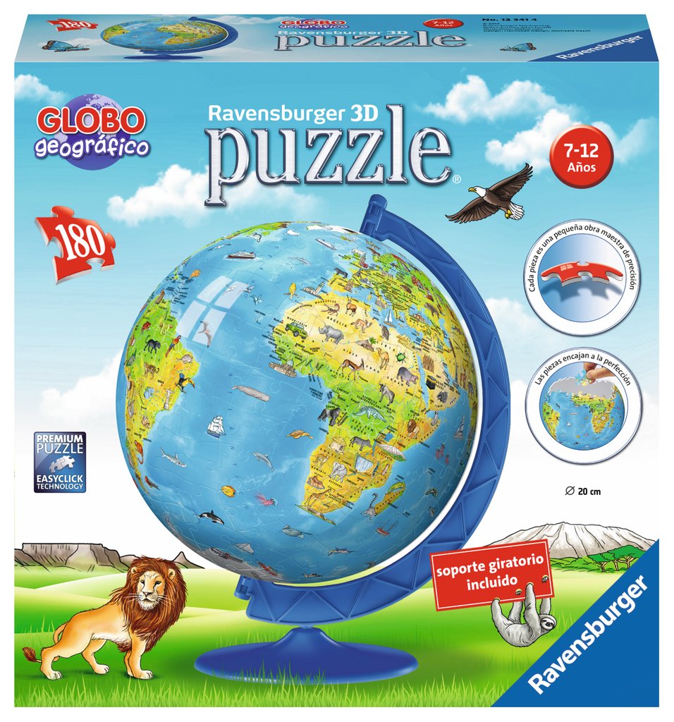 Puzzle Ball 180 piezas -Globo Terráqueo Infantil- Ravensburger