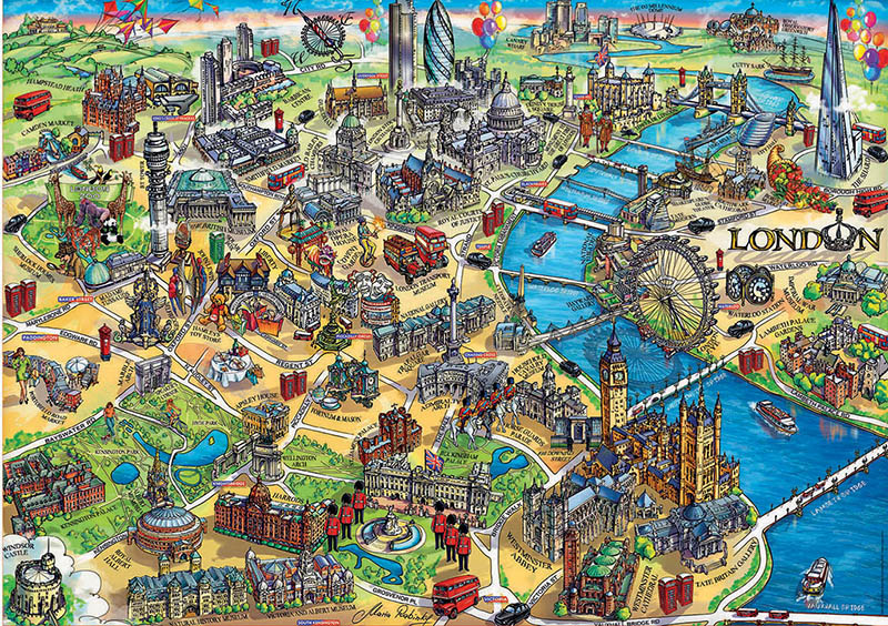 Puzzle 500 piezas -Mapa de Londres- Educa