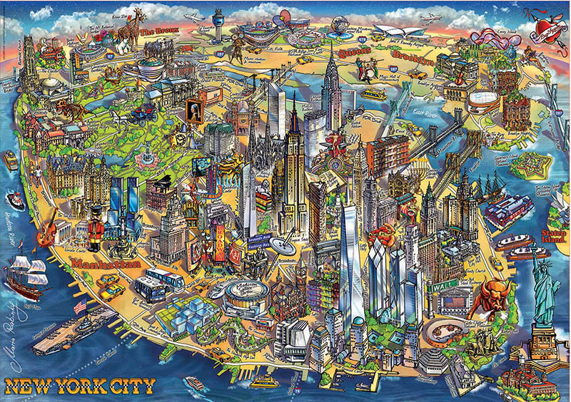 Puzzle 500 piezas -Mapa de New York- Educa