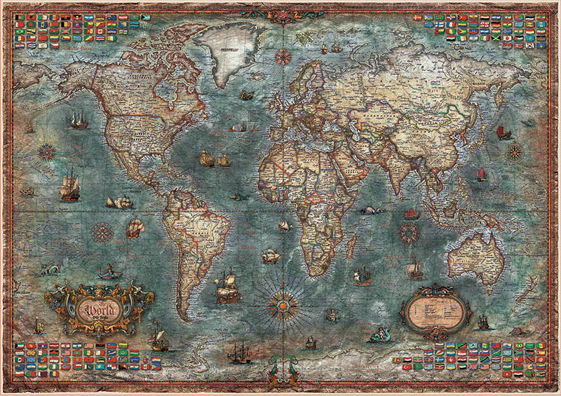 Puzzle 8000 piezas -Mapamundi Histórico- Educa