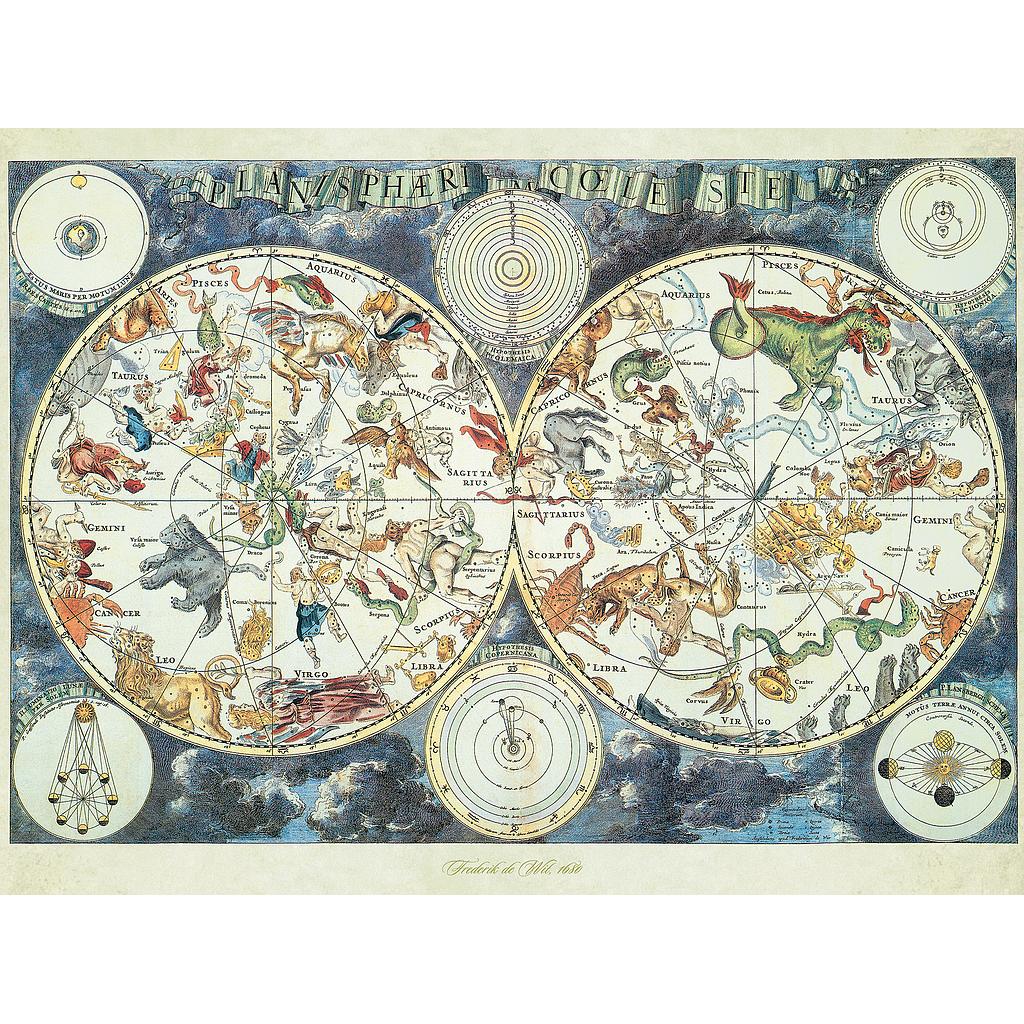 Puzzle 1500 piezas -Mapa Mundial de Bestias Fantásticas- Ravensburger