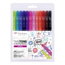 Estuche 12 Rotuladores -Colores Brillo- TwinTone Tombow