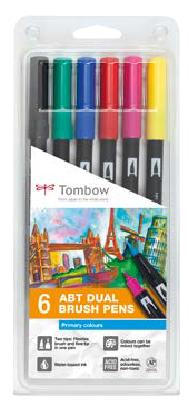 Estuche 6 Rotuladores -Colores Primarios- ABT Dual Brush Pen Tombow