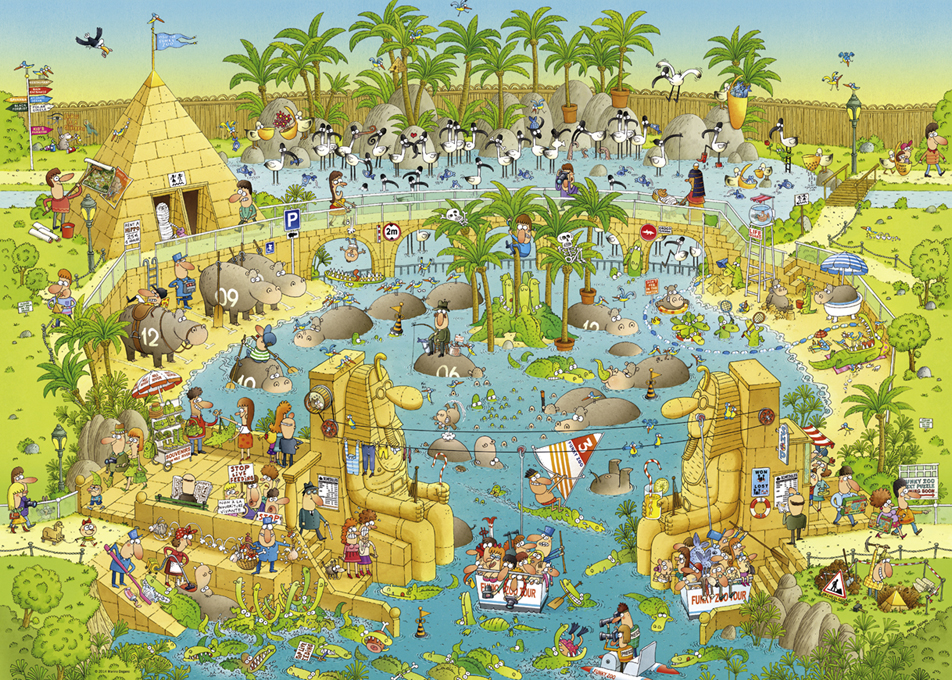 Puzzle 1000 piezas -Zoo Nilo Egipto, Degano- Heye