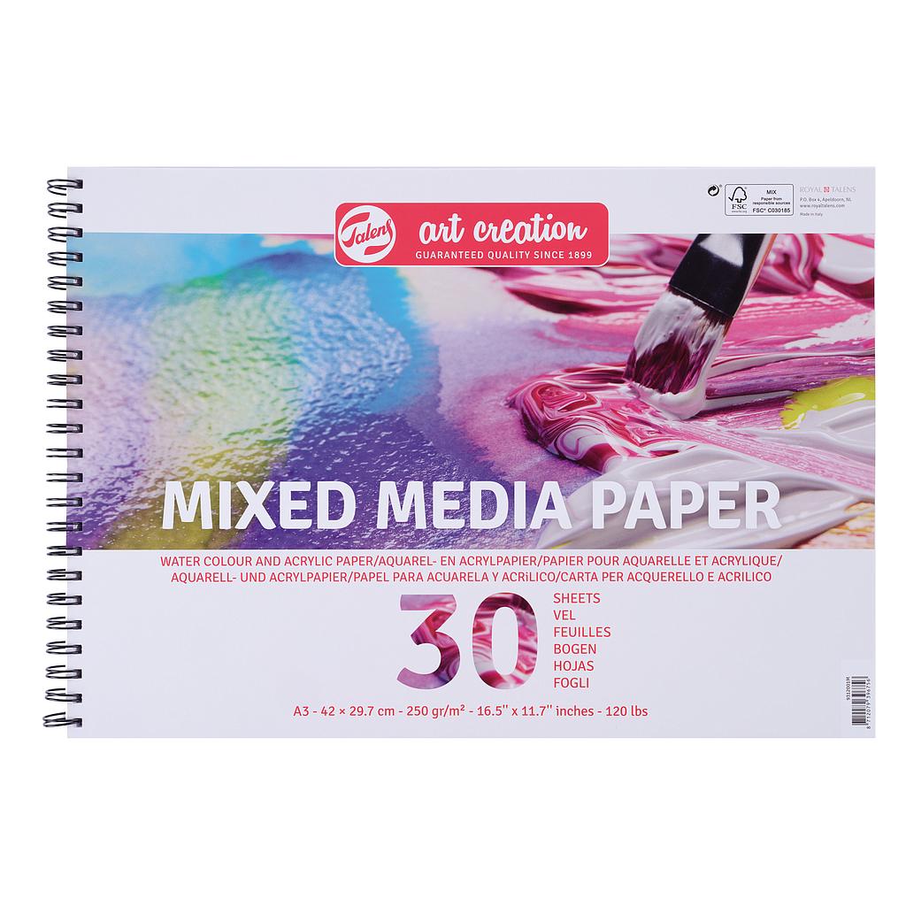 Bloc Mix Media 30 Hojas 250 gr. A3 29,7 x 42 cm. Art Creation Talens