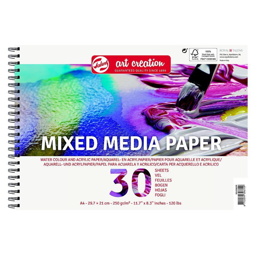 Bloc Mix Media 30 Hojas 250 gr. A4 21 x 29,7 cm. Art Creation Talens