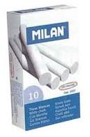 Caja 10 Tizas Blancas Redondas Antipolvo Milán