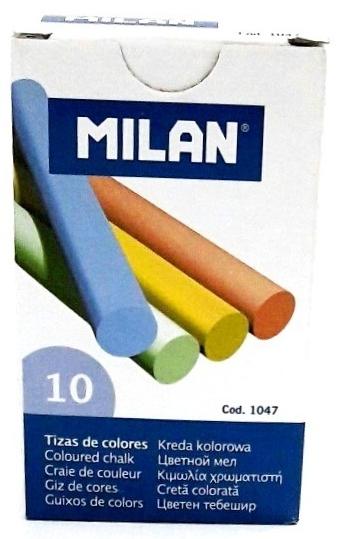 Caja 10 Tizas Colores Redondas Antipolvo Milán