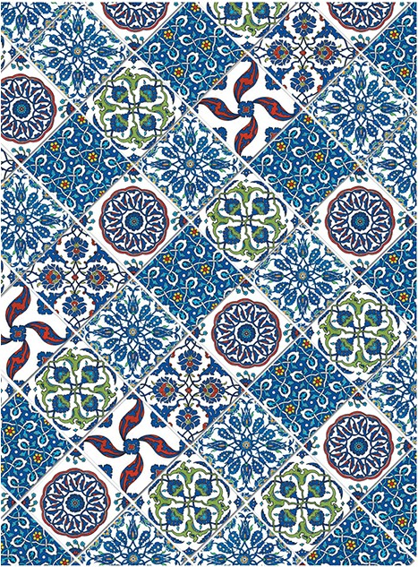 Papel Arroz Decorado 30x40 cm. -Mini Azulejos Azules- Cadence