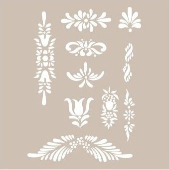 Plantilla Stencil 21 x 30 cm. -Apliques Florales- Cadence