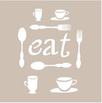 Plantilla Stencil 21 x 30 cm. -Eat- Cadence