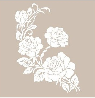 Plantilla Stencil 21 x 30 cm. -Tres Rosas- Cadence